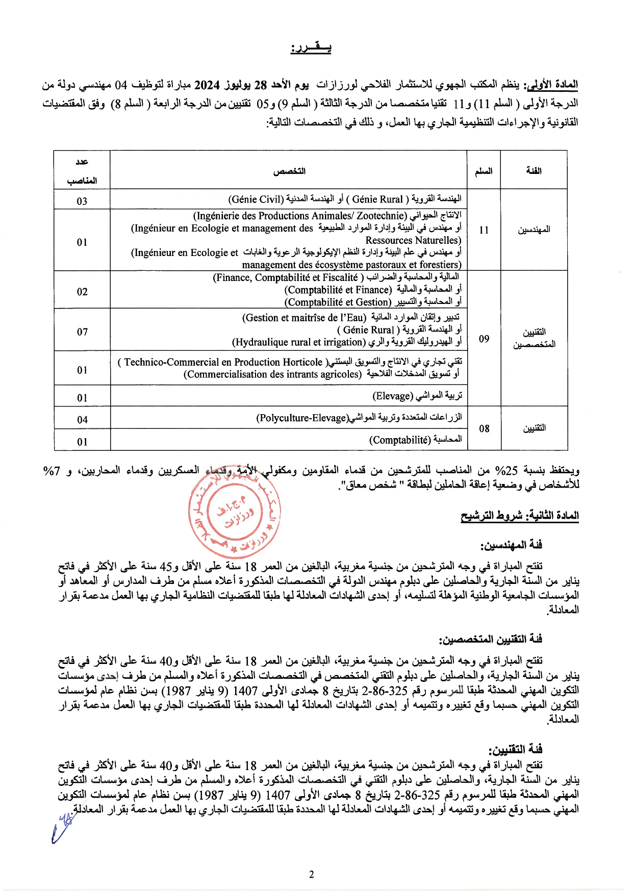 مباريات توظيف 20 منصب بالمكتب الجهوي للاستثمار الفلاحي لورزازات 2024