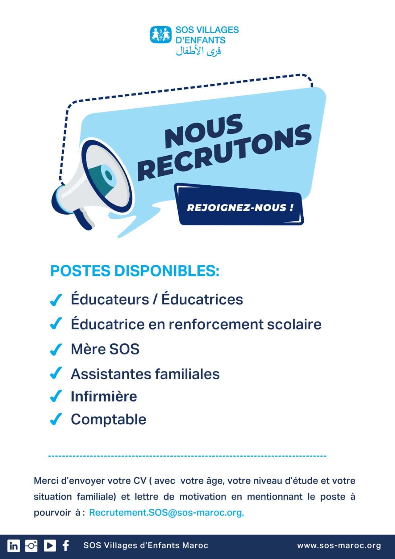 SOS Villages d’Enfants Maroc Recrute 2024