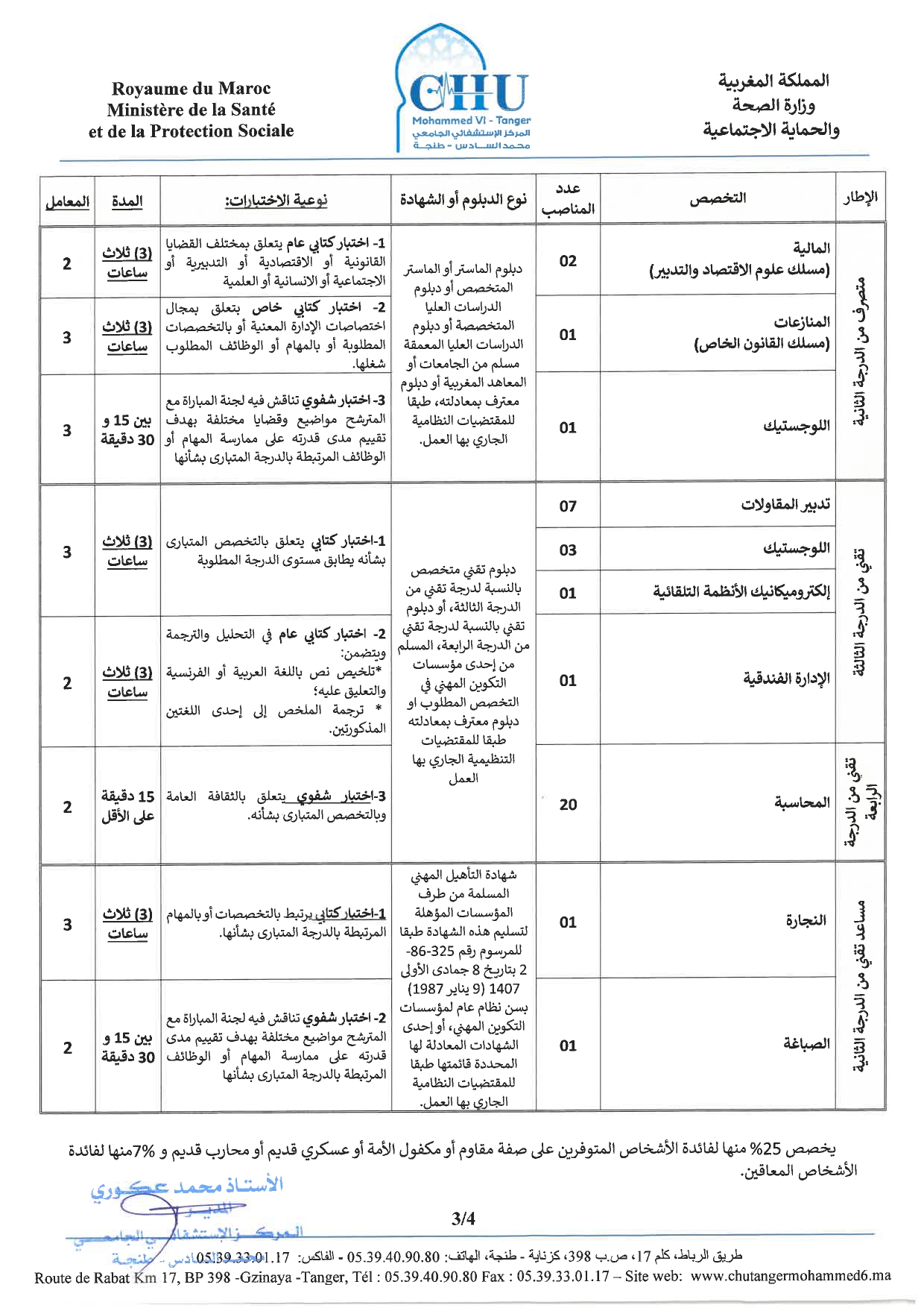 مباراة المركز الاستشفائي الجامعي محمد السادس بطنجة 2024 (160 منصب)